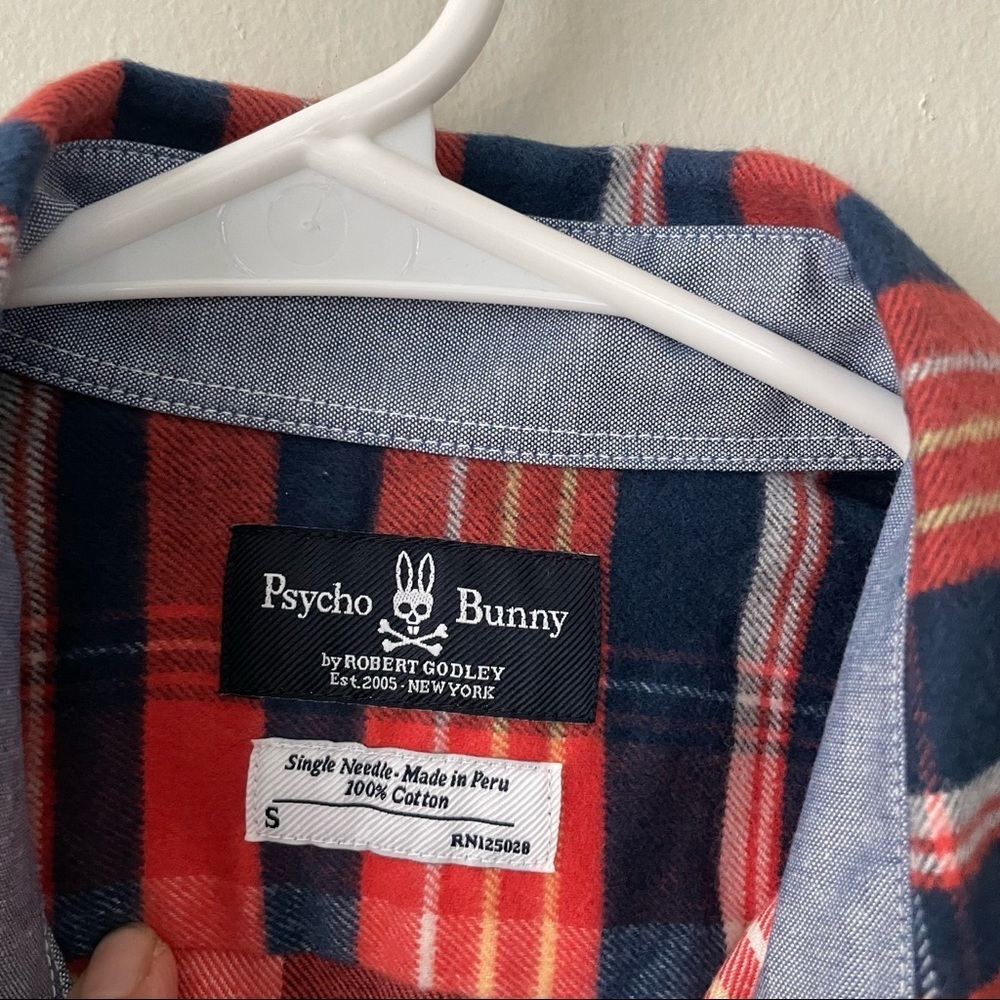 Psycho Bunny plaid button down shirt NWOT - Picture 4 of 6